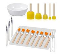 Rersduyt Essential Decoupage Tool Set Silicone Table Mat, Foam Brush, Decoupage Brush, Water Pen for DIY Arts and Crafts