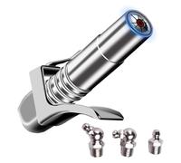 Rersduyt GreaseGun Coupler, 8 Locking Jaws 12000PSI Quick Release Grease Tip, Fits All 1/8 Inch NPT Manual/Electric GreaseGuns