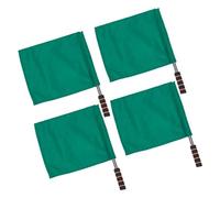 Rersduyt Green Sports Referee Flag 4 Pieces Track and Field Event Referee Flag Football Goal Flag Flag Bearer Flag Sponge Handle