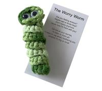 Rersduyt Handmade Worry Worm Gift, Crochet Worry Worm Inspirational Cares, Cute Knitted Gift B
