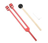 Rersduyt Healing Chakra 128 Hz Tuning Fork Set Aluminium Alloy Sound Therapy Bio-Acoustic Tuning Fork Medical Sound Healing Therapy Red