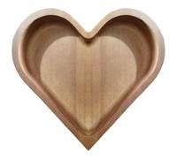 Rersduyt Heart Shaped Wooden Bowl Decorative Fruit Tray Stackable Snack Dessert Plate