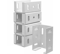 Rersduyt Heavy Duty 2-3/4 Inch Rails Brackets Kit, White Alluminum Fence Bracket for Vinyl Fencing Panel to Post Connection