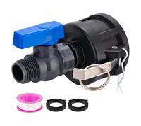 Rersduyt IBC Tote Adapter 2" Cam Lock for 275-330 Gallon IBC Tote Tank with Heavy Duty Plastic Garden Hose Shut Off Ball Valve
