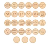 Rersduyt Kids Easter Egg Fillers Wooden Easter Reward Tokens Family Night Tokens Family B