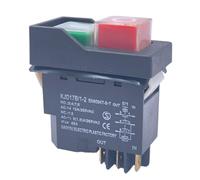 Rersduyt KJD17 6 Pins Electromagnetic Start Push Button Switches 18A AC220V IP55 Waterproof Equipment Safety Switch Easy to Use