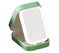 Rersduyt LED Three-Color Adjustable Makeup Mirror, Three Colors Brightness Adjustable Makeup Mirror with Lights Green