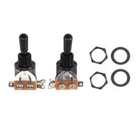 Rersduyt Metric 3 Way Short Straight Guitar Toggle Switch Pickup For Electric Guitar,Silver & black(Pack Of 2)