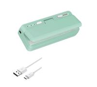 Rersduyt Mini Bag Sealer, USB Charger Potato Chip Bags Heat Sealer Capper, Reseals Snack Plastic Bag Heat Seal and Cutter Green