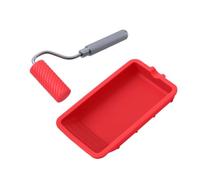 Rersduyt Mini Silicone Paint Roller Painting Decorating Kit 48mm Small Paint Roller Tray for Wall Painting Repair Brush