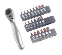 Rersduyt Mini Spiny Wheel Wrench 1/4 Positive and Reverse Fast Screwdriver, Inner Hexagonal Plums Blossom Multi -Function Set