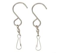 Rersduyt Multi-Purpose Swivel Hooks Fit for Hanging Crystal Twisters and Stainless Steel Hook Self-Adhesive Pack of 2