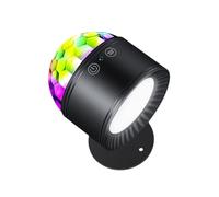 Rersduyt Multifunctional Ambient Night Lights 3 Colors Adjustable LED Wall Lamp for Bedroom Black
