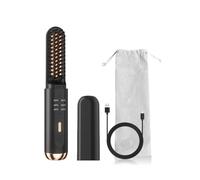 Rersduyt Multifunctional Fast Heated Straightener Brush Negative Ions Electric Hot Comb Hair (Black)