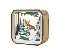 Rersduyt Nightlight Gifts Hand Touch Cartoon DIY Wooden Stereo Atmosphere Lights Graduation Season Gifts Christmas Snowmans