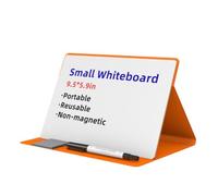 Rersduyt Portable Small Whiteboard, Reusable Mini Magnet Dry Erase Board with Marker Wipe Cloth Magnetic Dry Erase Board Orange