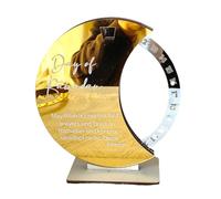 Rersduyt Ramadan Advent Countdown Mubarak Acrylic Moon Ornament Ramadan Table Decoration Gold+Silver