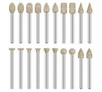 Rersduyt Rotary Tool Accessories Carving Tools 20Pcs Diamond 60 Grit 1/8 Inch Shank Glass EtchingKit Engraving Pen for Metal,Wood