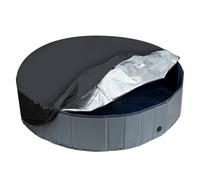 Rersduyt Round Dog Pool Cover Set Above Ground Folding Pet Bathing Pool Cover for Dogs Cats Portable Kidie Tub Cover