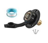 Rersduyt RV Water Inlet Connection City Water Fill Inlet Flange Brass with Check Valve RV Water Hose Connector Black
