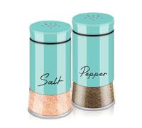 Rersduyt Salt and Pepper Shakers Set with Stainless Steel Lid for Kitchen Gadgets Cooking Spice Dispenser Easy Install -C