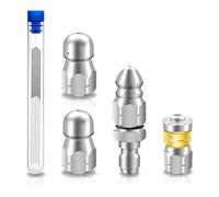Rersduyt Sewer Jet Nozzle Kit, Stainless Steel Sewer Jetter 1/4 Inch NPT for Pressure Washer, 1/4 Quick Connect, 5000PSI Easy Install Easy to Use
