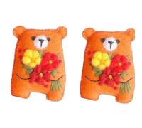 Rersduyt Small Pocket Hug Bouquet Bear, Cute Floral Miniature Bouquet Bear, Gift for Friends Graduation Day Orange