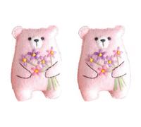 Rersduyt Small Pocket Hug Bouquet Bear, Cute Floral Miniature Bouquet Bear, Gift for Friends Graduation Day Pink