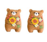 Rersduyt Small Pocket Hug Bouquet Bear, Cute Floral Miniature Bouquet Bear, Gift for Friends Graduation Day Brown