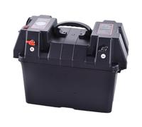 Rersduyt Smart Battery Box, 12V Marine Enclosure, Multi-Port and Circuit Breaker for Trolling Motor, Rv, Battery Tray Box