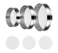 Rersduyt Soil Sifter Set with5mm, 3mm, 1mm Mesh - Rock Garden Sieve forGardening, Bonsai, Beach, andGravel