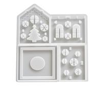 Rersduyt Splicing Candle House Christmas Silicone Mold DIY Gypsum Love House Decoration Crystal Resin Epoxy Mold Home Decoration