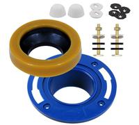 Rersduyt Toilet Flange with Wax Ring for Toilets Replacement Kit Includes Bolts PVC Toilet Flange Repair Kit, Fit Toilet Install