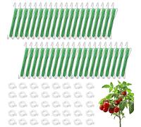 Rersduyt Tomato Hooks with Cord Tomato Hooks with 40 Plant Buckles for Hanging Tomato Garden Tomato Hooks