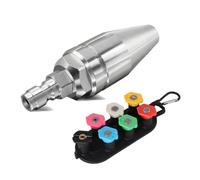 Rersduyt Turbo Nozzle for Pressure Washer Rotating for Hot and Cold Water with 1/4 Quick Connect 7 Nozzle Tips and Holder