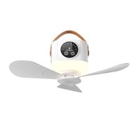 Rersduyt USB Rechargeable Ceiling Fan with Night Lamp - Large Wind, Removable Blades, 3600mAh, Ideal for Home & Outdoor