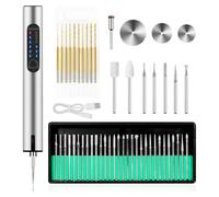 Rersduyt USB Rechargeable Engraving Pen Engraver,Portable DIY Hand Drill for Jewelry Making, Metal Wood Stone Plastic Glass, Gray