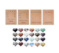 Rersduyt Valentine's Day Greeting Card Set Handmade Cards with Heart Shape Stones 24 Pack