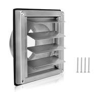 Rersduyt Ventilation Grille 150mm Stainless Steel Air Vents Cover, Louvered Grille Cover Vent Flat Ducting Air Vent Wall Inlet