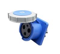 Rersduyt Waterproof Industrial Connector 3Pin 63A 200V-250V 2P+E 6H IP67 Mounted Socket for Aviation and Industry