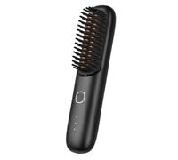 Rersduyt Wireless Hair Straightening Comb Portable Hair Straightening Comb Curling Iron Hair Straightener Black