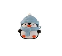 Rertnocnf Case Compatible with 2024 Airpods 4, Cute Kawaii Christmas Penguin Design Case Cover, Portable Earbuds Accessories Soft Silicone Wireless Earphone Shockproof Protector with Hook