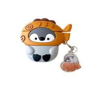 Rertnocnf Case Compatible with Airpods 1 & 2, 3D Cute Kawaii Character Fish Penguin Keychain Cover, Portable Earbuds Accessories Soft Silicone Shockproof Wireless Earphone Protector with Pendant