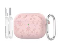 Rertnocnf Compatible with AirPods Pro 3 Case,Cute Flower Engraved Cover Compatible with AirPod Pro 3 Case 2025,Soft Silicone All-in-One Lid Earphone Protector with Carabiner & Cleaning Kit