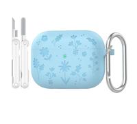 Rertnocnf Compatible with AirPods Pro 3 Case,Cute Flower Engraved Cover Compatible with AirPod Pro 3 Case 2025,Soft Silicone All-in-One Lid Earphone Protector with Carabiner & Cleaning Kit