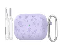 Rertnocnf Compatible with AirPods Pro 3 Case,Cute Flower Engraved Cover Compatible with AirPod Pro 3 Case 2025,Soft Silicone All-in-One Lid Earphone Protector with Carabiner & Cleaning Kit