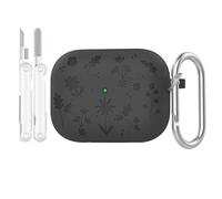 Rertnocnf Compatible with AirPods Pro 3 Case,Cute Flower Engraved Cover Compatible with AirPod Pro 3 Case 2025,Soft Silicone All-in-One Lid Earphone Protector with Carabiner & Cleaning Kit