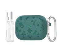 Rertnocnf Compatible with AirPods Pro 3 Case,Cute Flower Engraved Cover Compatible with AirPod Pro 3 Case 2025,Soft Silicone All-in-One Lid Earphone Protector with Carabiner & Cleaning Kit