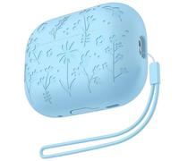 Rertnocnf Compatible with AirPods Pro/Pro2 Case, Cute Flower Engraved Cover Compatible with AirPod Pro/Pro2 Case, Soft Silicone All-in-One Lid Earphone Shockproof Protector with Carabiner