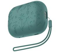 Rertnocnf Compatible with AirPods Pro/Pro2 Case, Cute Flower Engraved Cover Compatible with AirPod Pro/Pro2 Case, Soft Silicone All-in-One Lid Earphone Shockproof Protector with Carabiner